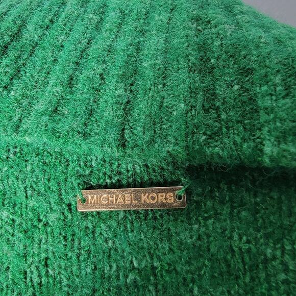 Michael Kors Green Cowl Neck Turtleneck Sweater Women’s Sz S Knit Cozy Academia - Picture 4 of 9